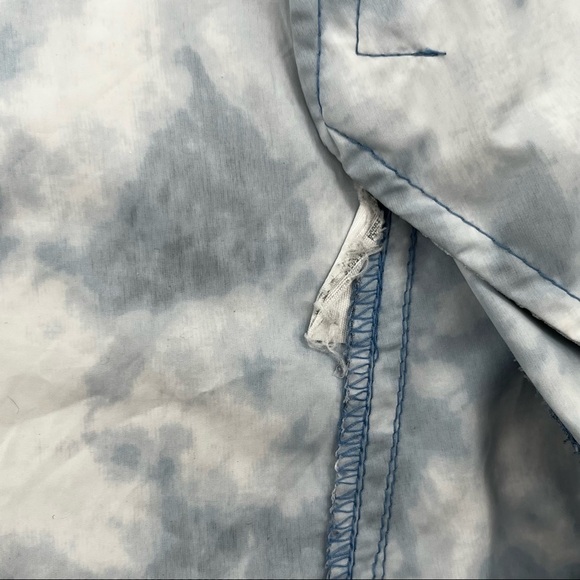 HOLLISTER Women’s Tie Dye Rain Jacket windbreaker hooded Coat blue/white size XS - Picture 8 of 10